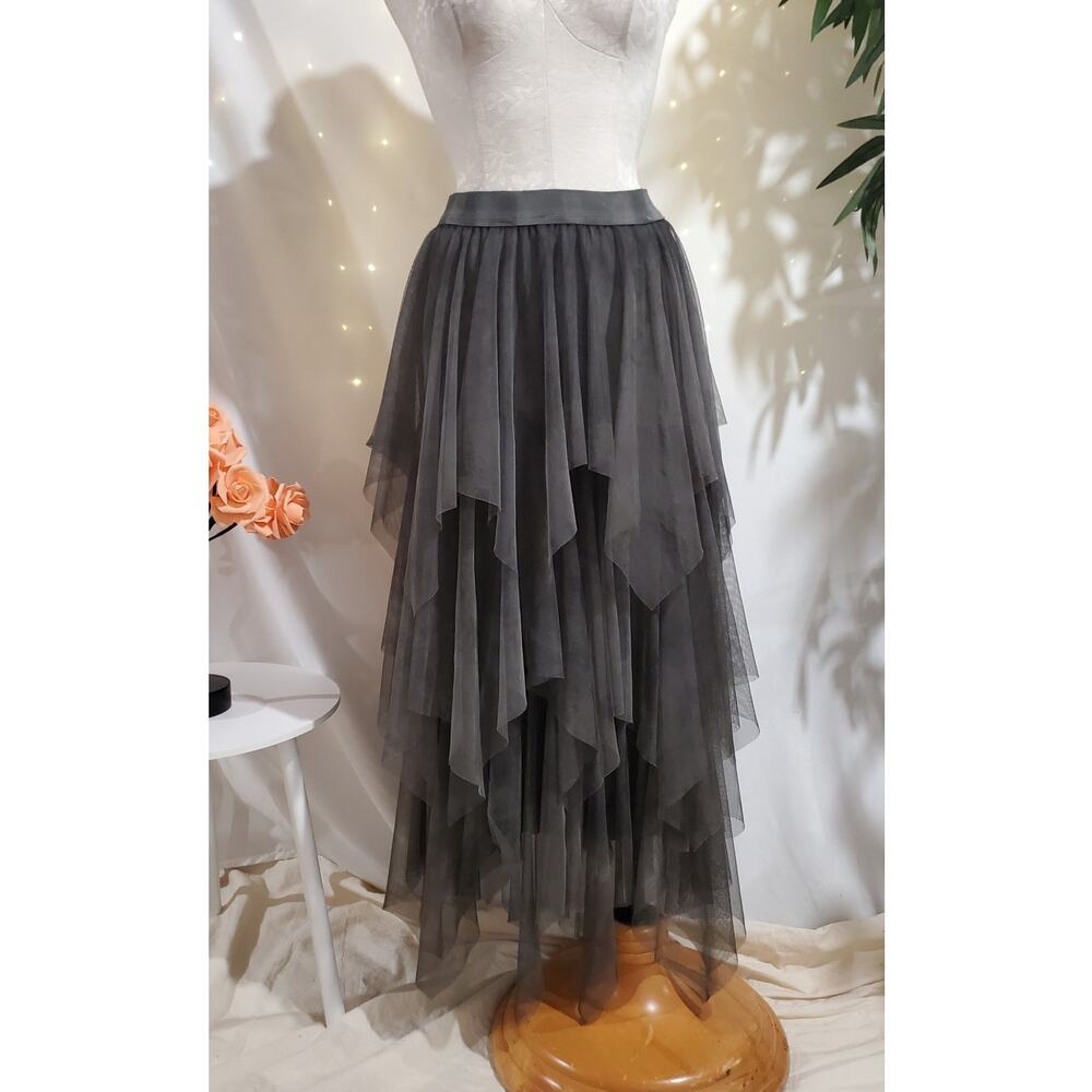 Liqui NWT Tiered Mesh Layered Skirt Italy S Dark Fairy Grunge Whimsigoth Witchy